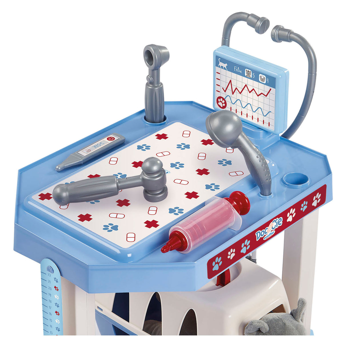 Ecoiffier doc cie vets trolley with cat - 14 pcs.