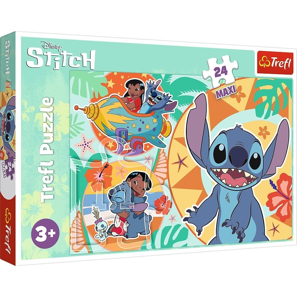 Oku Disney Stitch Kanner Puzzel mat 24 Maxi Stécker