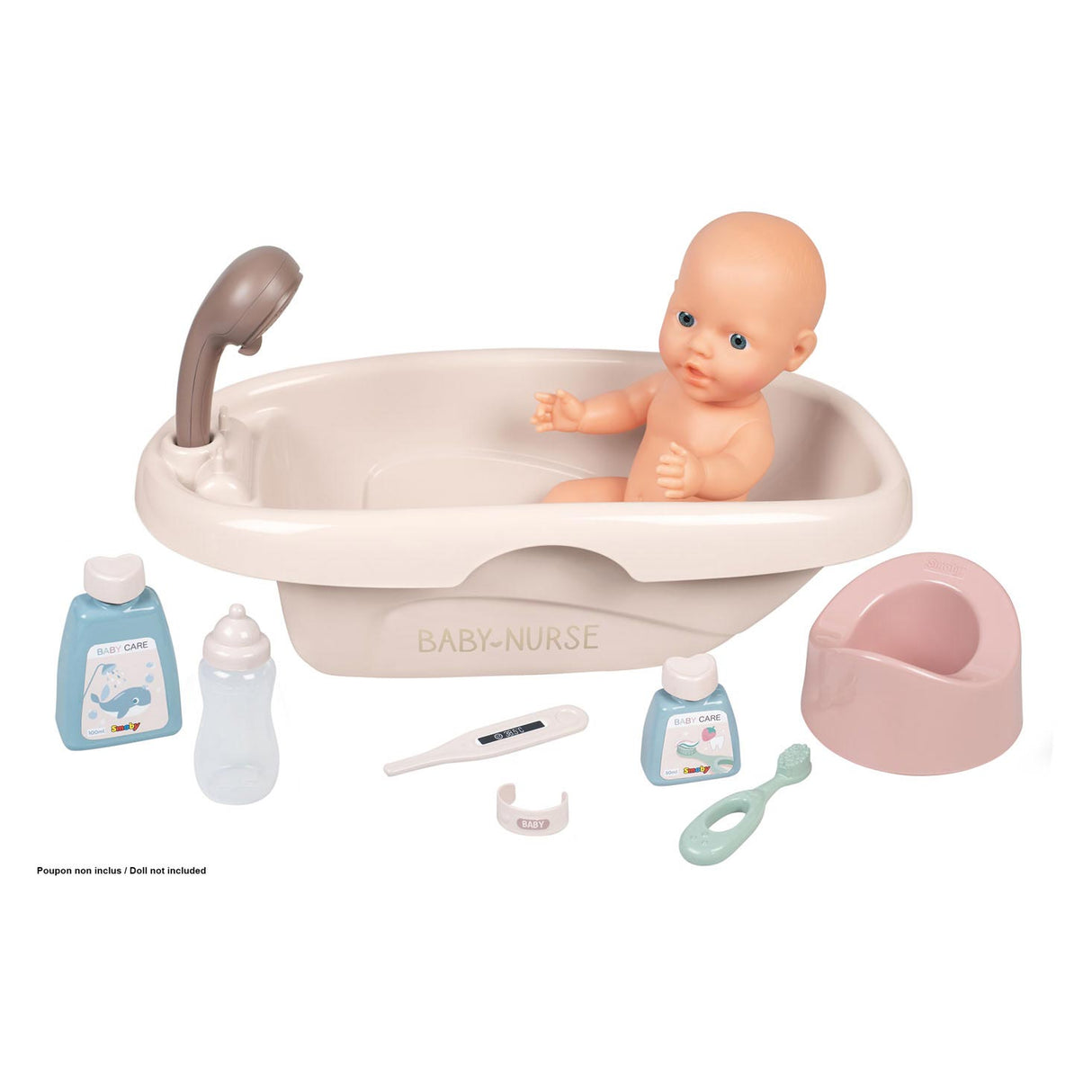 Smoby Baby Nurse Bath med tilbehør, 8dlg.