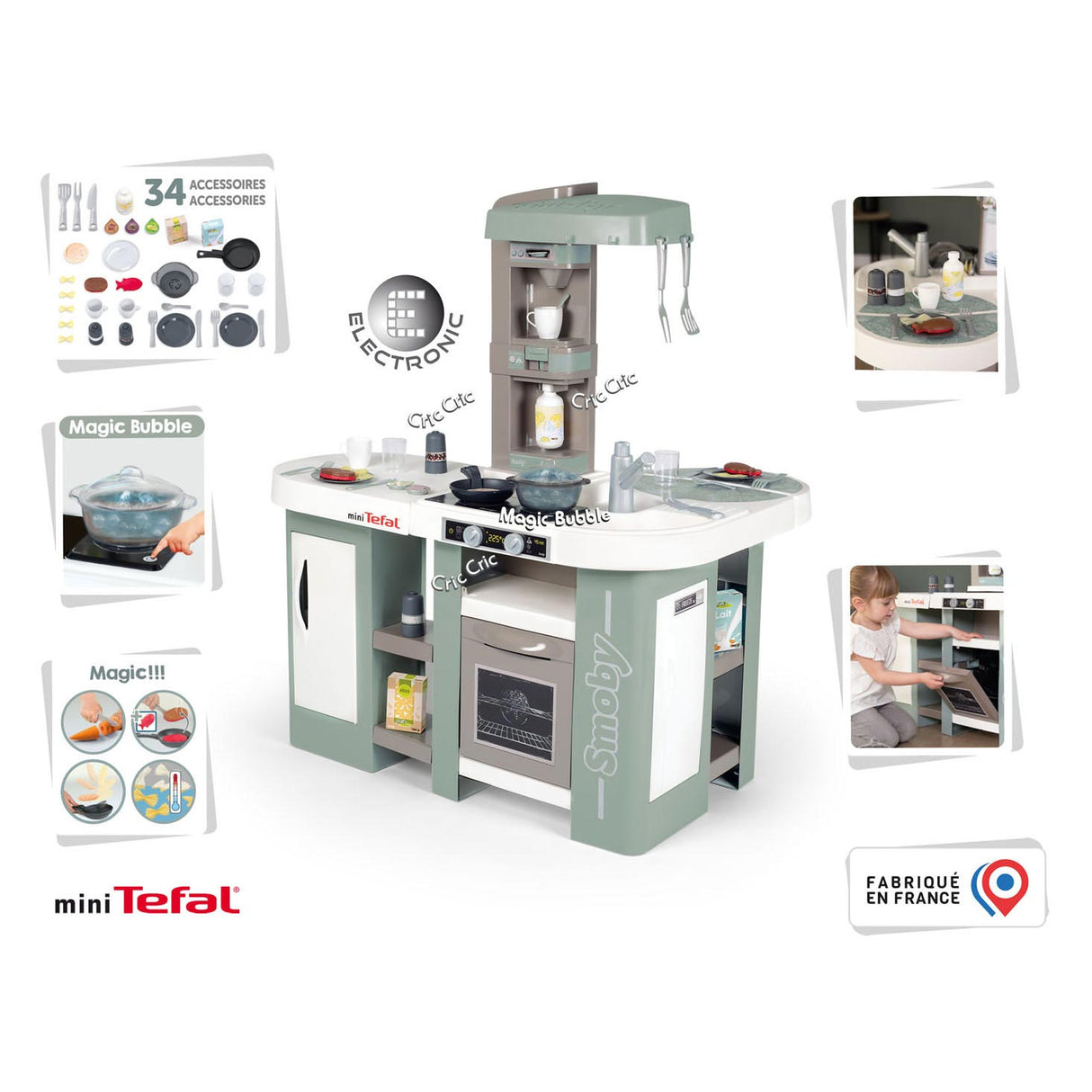 Smoby Tefal Studio Bubbel Keuken XL 34dlg.