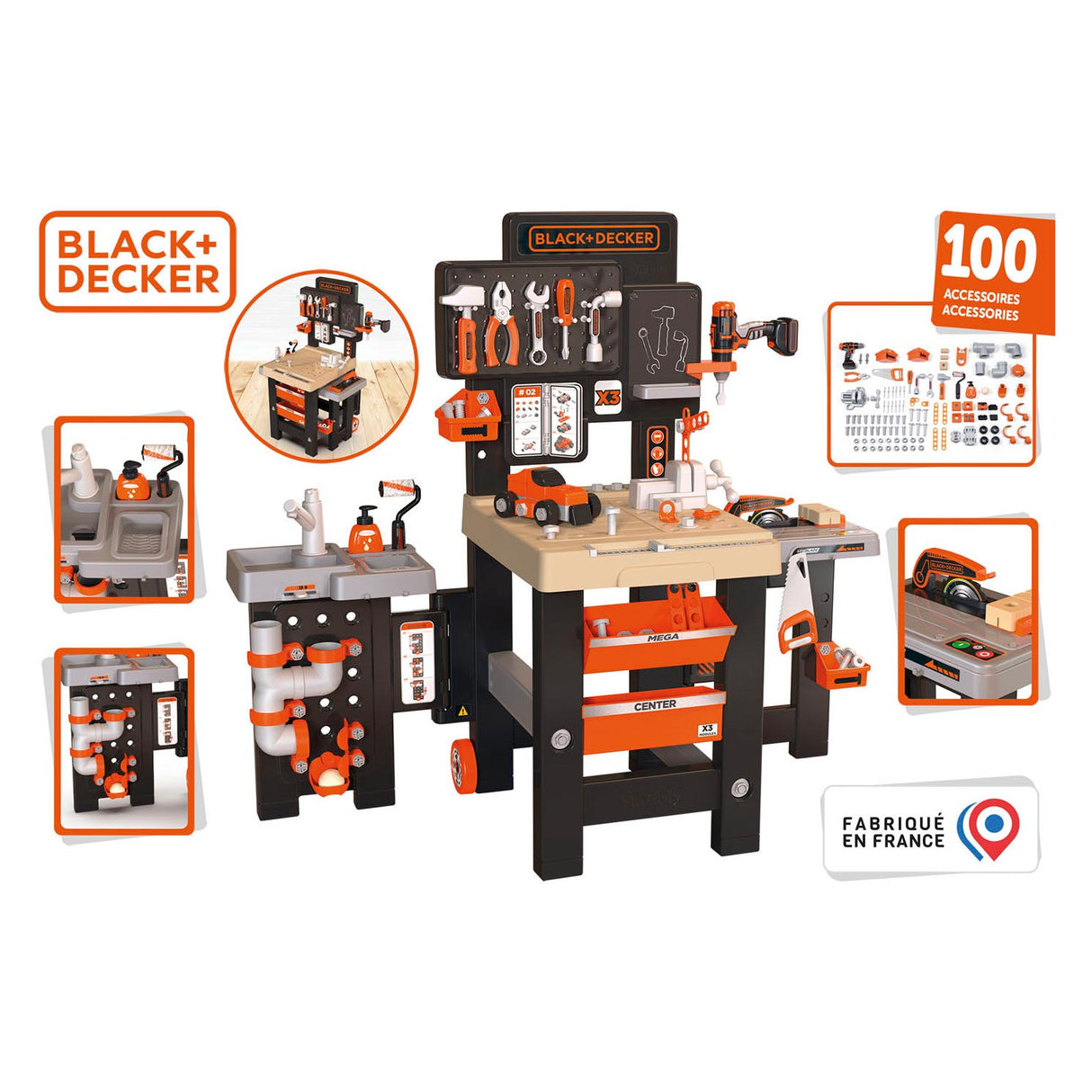 Smoby Black Decker Mega Center, 100DLG.