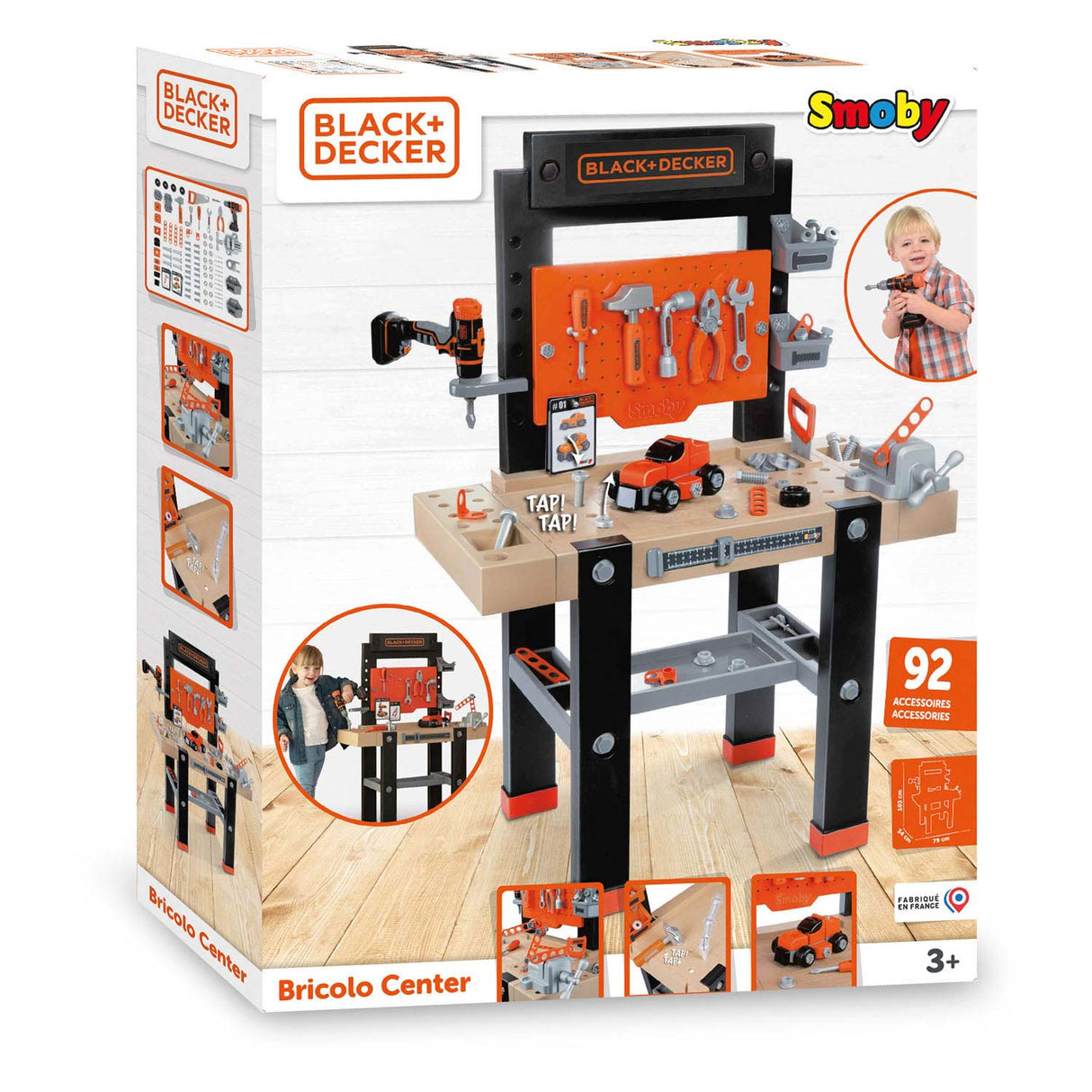 SMOBY BLACK DECKER BRICOLO TOY WORKBANK, 92DLG.