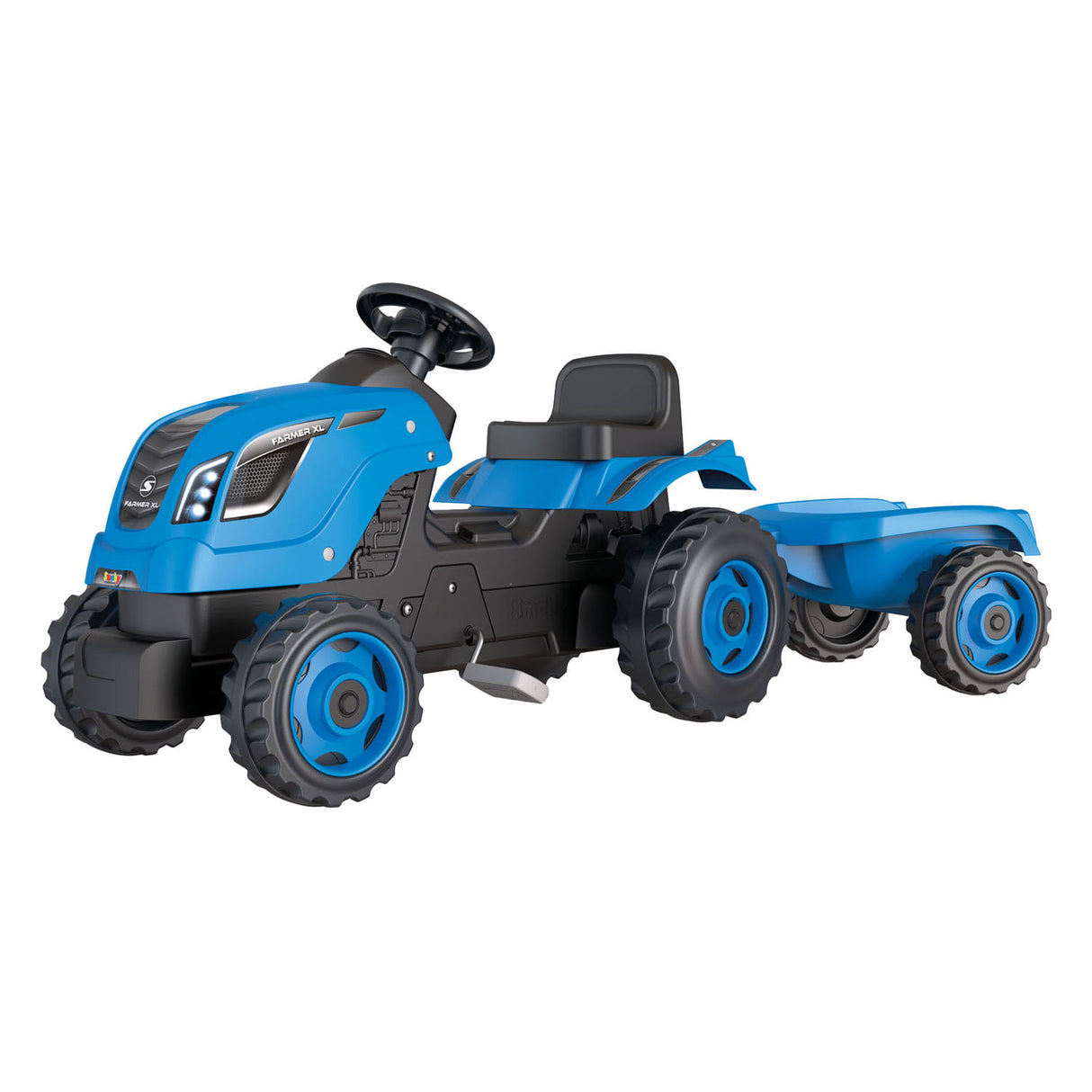 Smoby Farmer XL Steptractor mit Trailer Blau