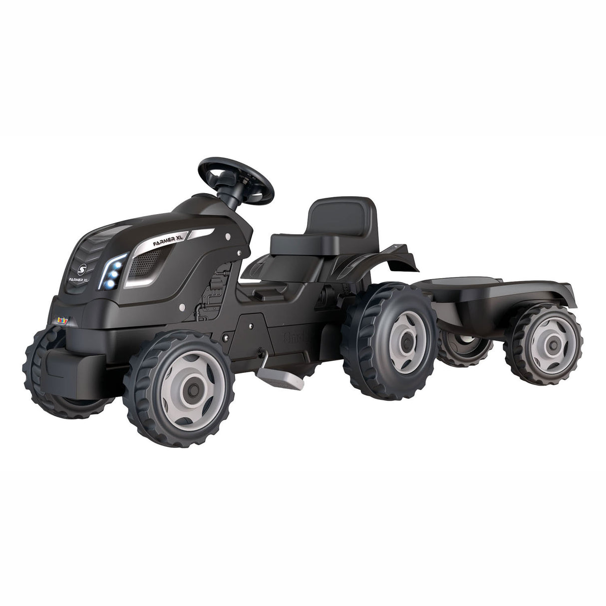 Smoby Farmer XL Traptractor met Trailer Zwart