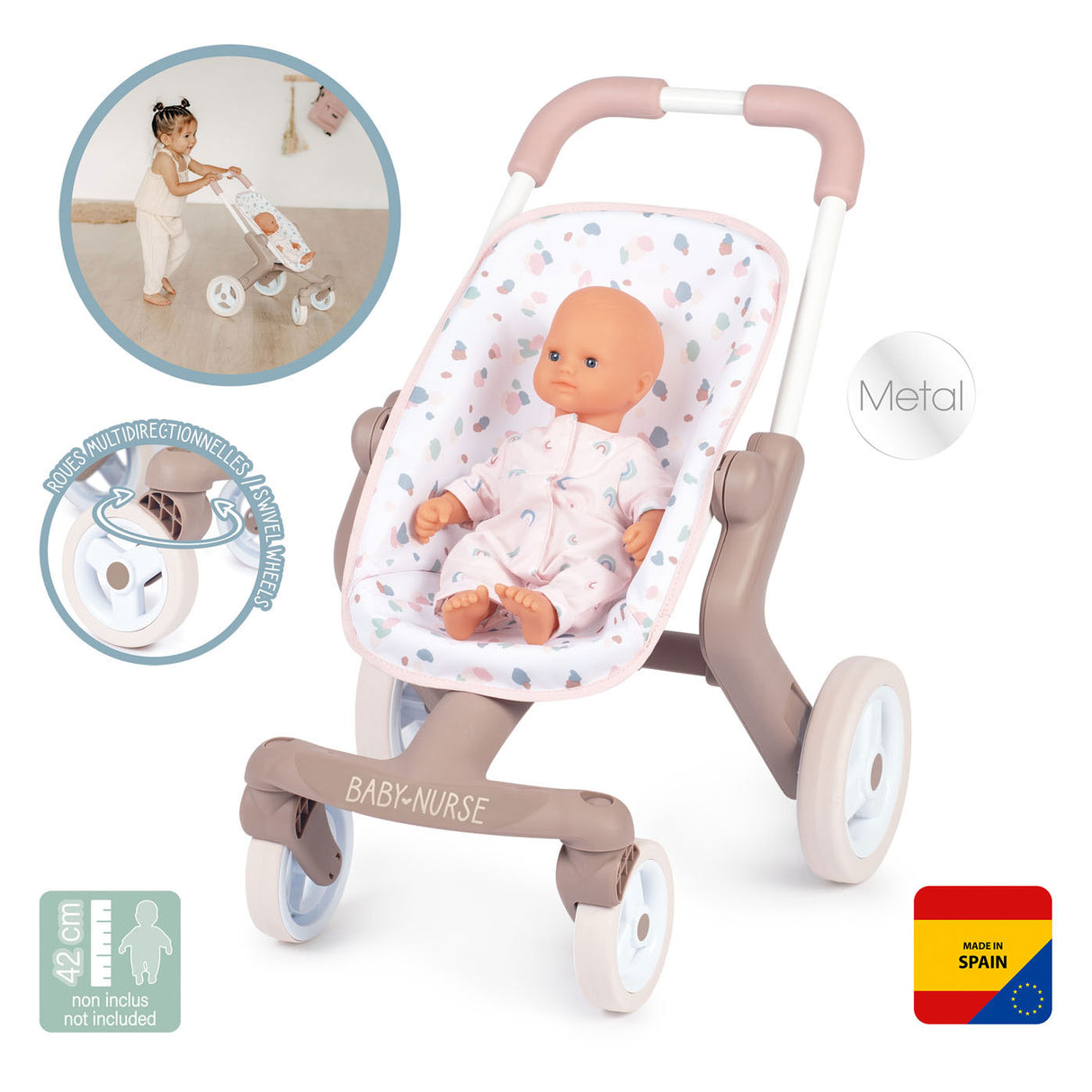 Poppenwagen per bambini smussati