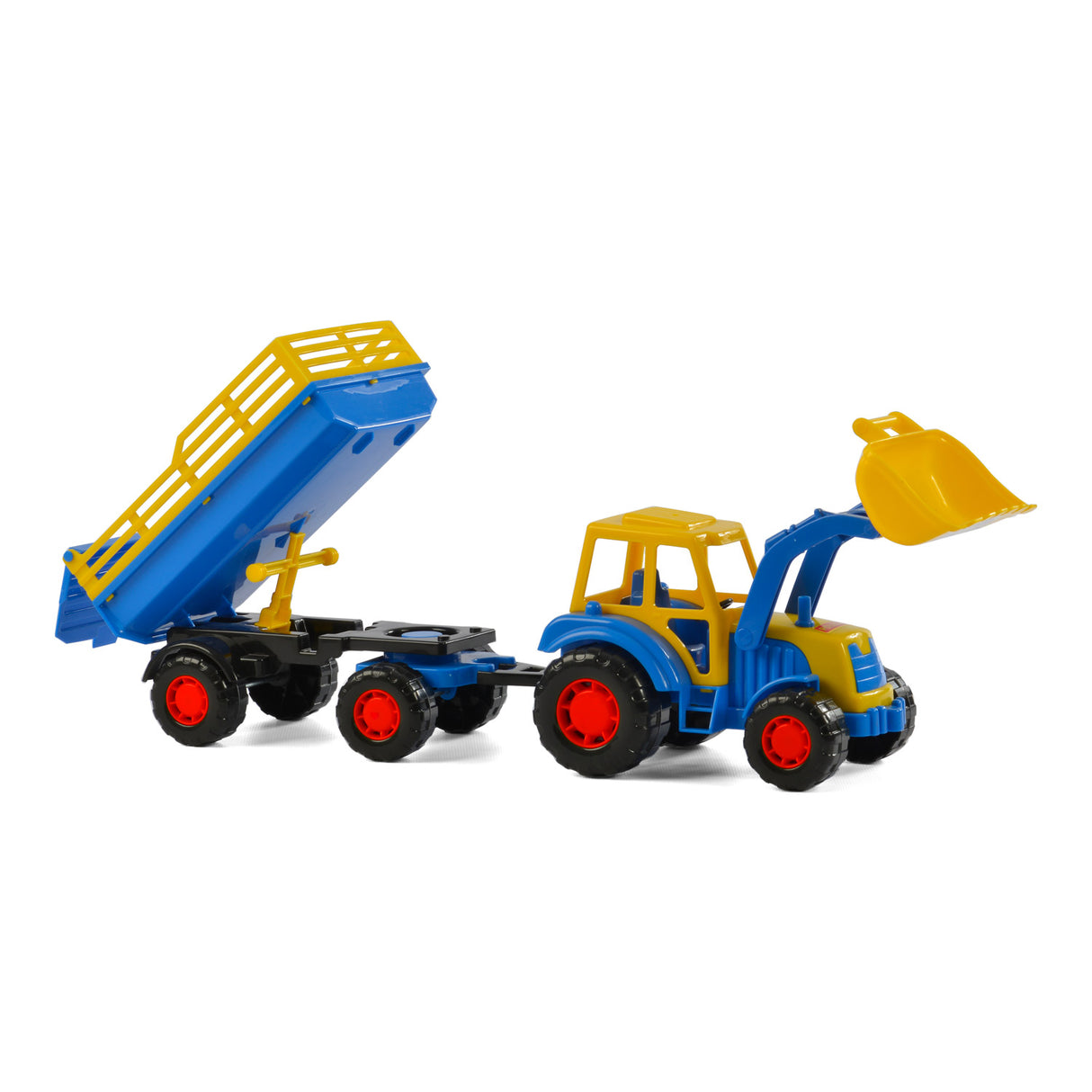 Cavallino Toys Cavallino -traktor med frontlaster og supporter blå