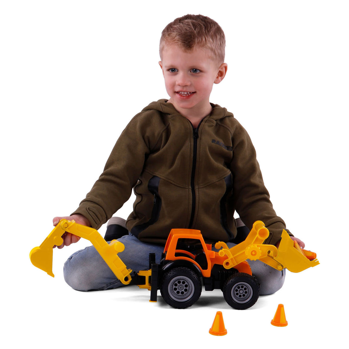 Cavallino Toys Cavallino Grip Bagger -Traktor mit Gummireifen, 38,5 cm