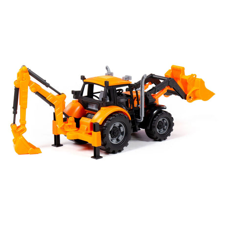 Cavallino -Traktor mit Ladegerät und Baggergelb, Skala 1:32
