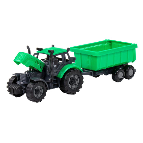 Cavallino Toys Cavallino Tractor met Kiepwagen Aanhangwagen Groen, Schaal 1:32