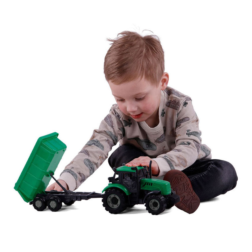 Cavallino hračky Cavallino Tractor s přívěsem Tilt Truck Green, Scale 1:32