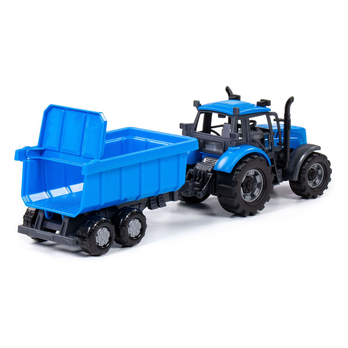 Cavallino Toys Tractor Cavallino con rimorchio per camion con ribaltamento blu, scala 1:32