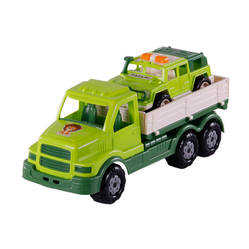 Cavallino Toys Cavallino XL Torpedo Vrachtwagen met Survival Jeep Groen, 44,5cm