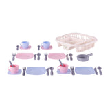 Cavallino tableware with dish rack pink, 30 pcs.