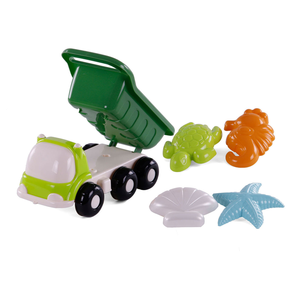 Cavallino Toys Cavallino Beach Kiepwagen med 4 sandformer gröna