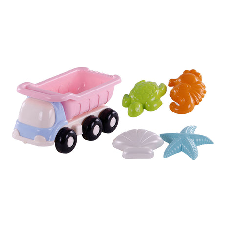 Cavallino beach dump truck with 4 sand molds pink