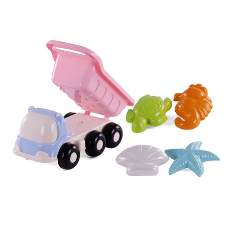 Cavallino beach dump truck with 4 sand molds pink