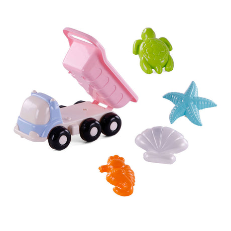 Cavallino beach dump truck with 4 sand molds pink
