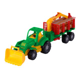 Cavallino Toys Cavallino Classic Tractor with Trailer and Wood, 61 cm