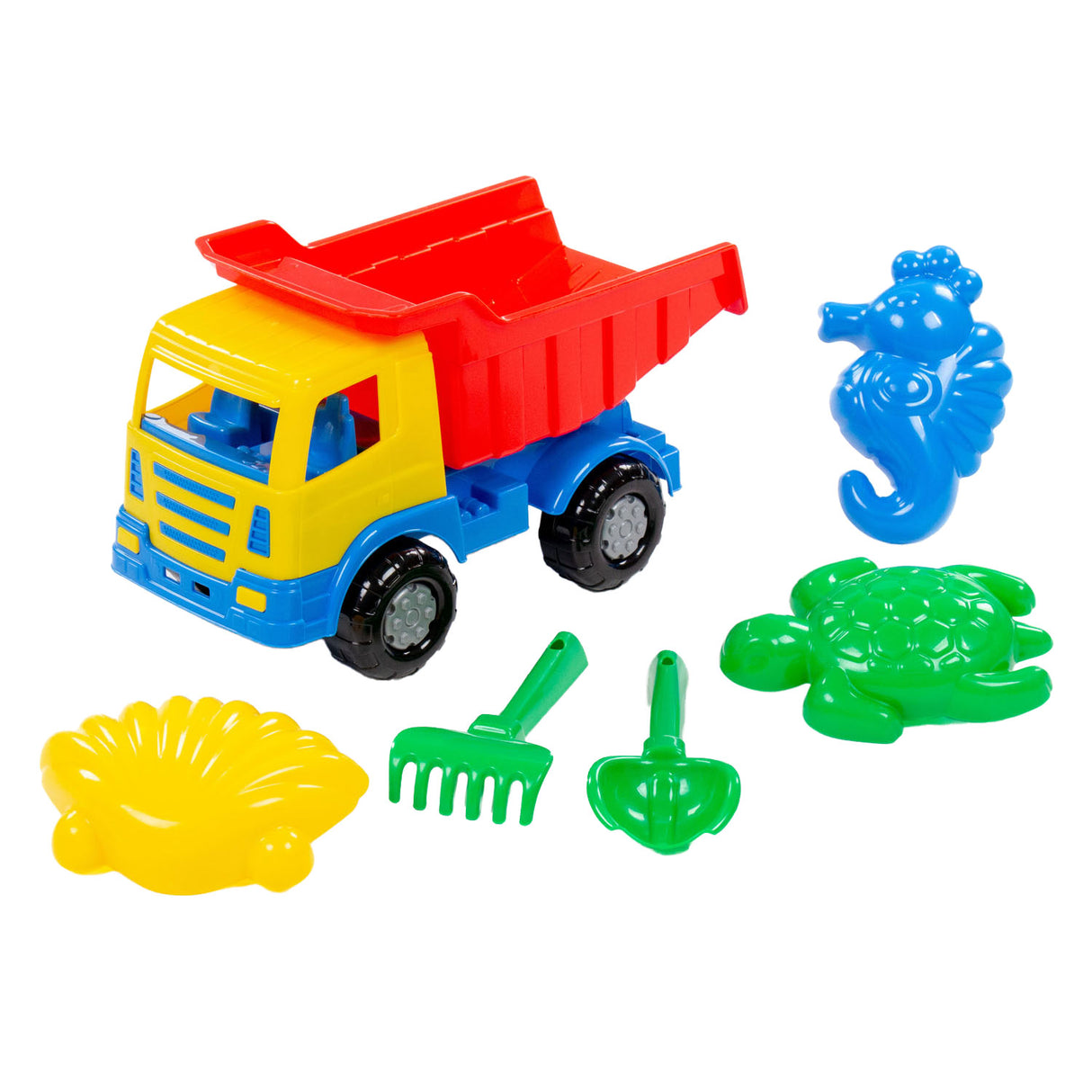 Cavallino Toys Cavallino Classic Tipping Truck con set da spiaggia, 6dlg.