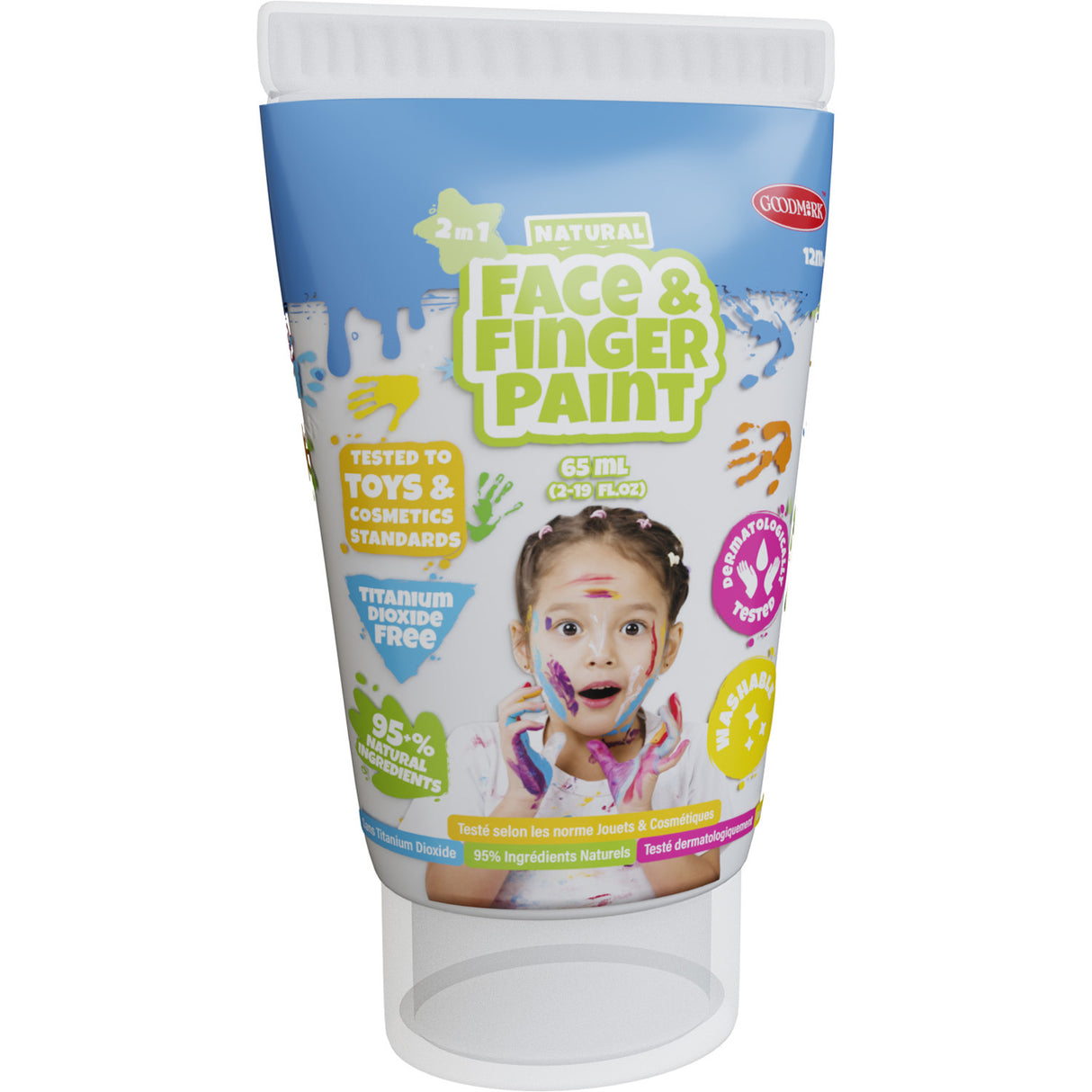 Boti Natural Face Fingerpaint Tube - White, 65 ml