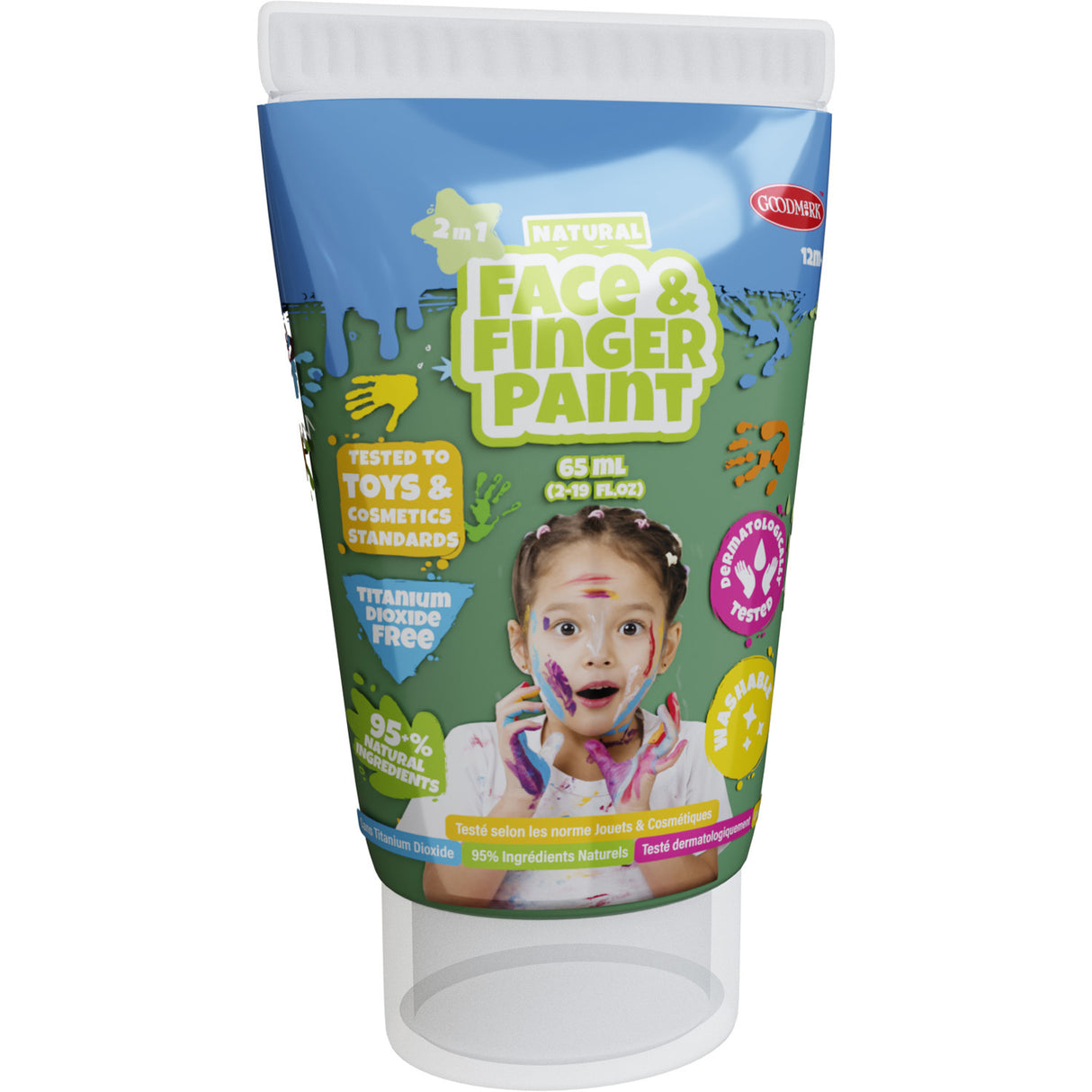 Boti Natural Face Fingerpaint Tube - Green, 65ml