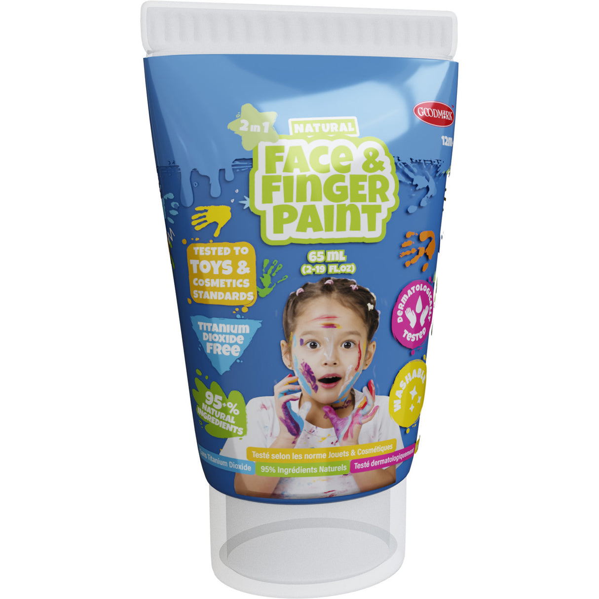 Boti Natural Face Fingerpaint Tube - Blått, 65 ml