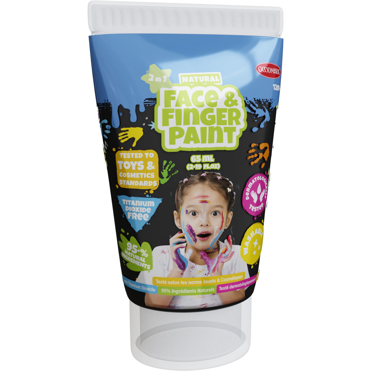 Boti Natural Face FingerPaint Tube - Sort, 65 ml