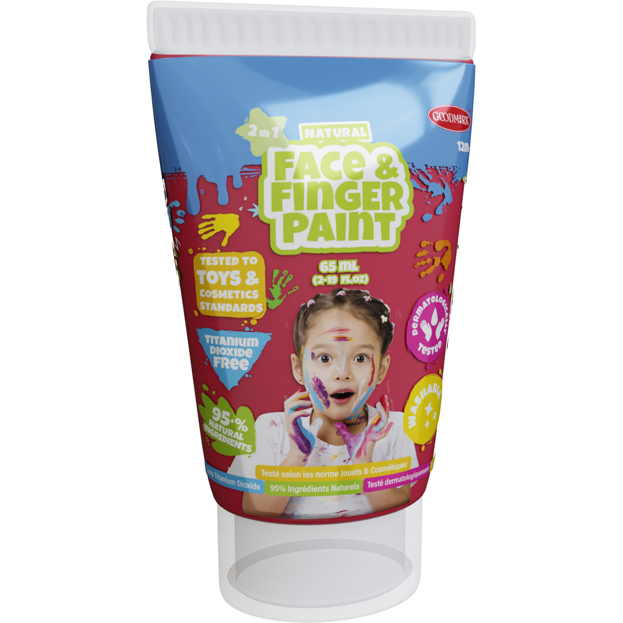 Boti Natural Face Fingerpaint Tube - Red, 65ml