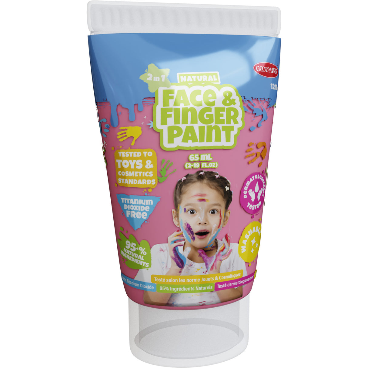 Boti Natural Face Fingerpaint Tube - Pink, 65 ml