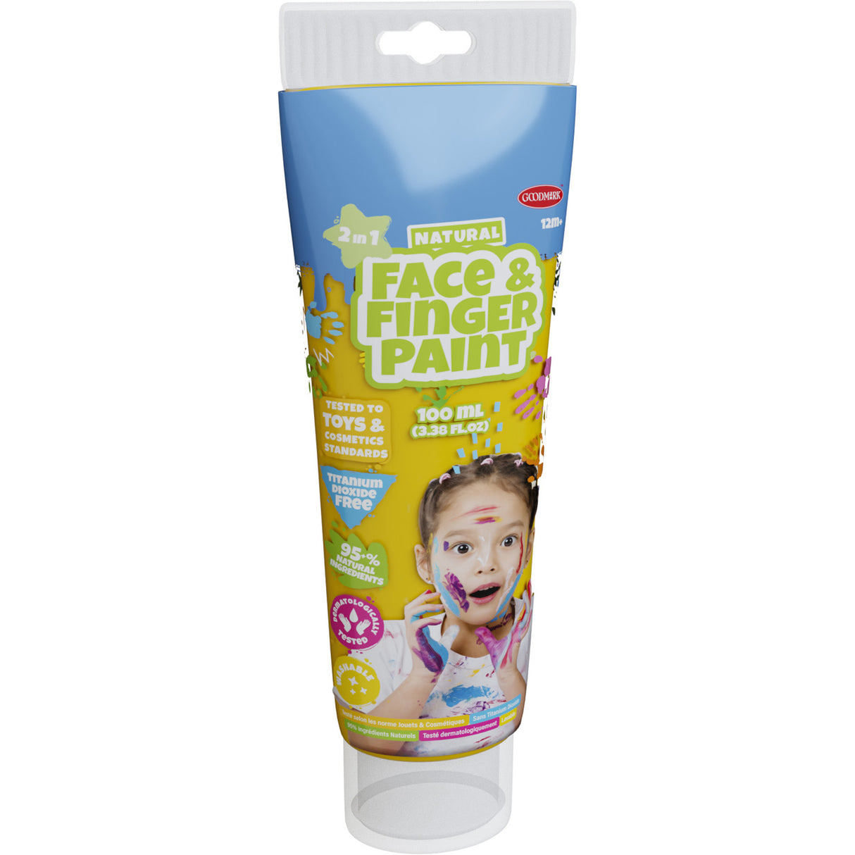 Boti Natural Face Fingerpaint Tube - Geel, 100 ml