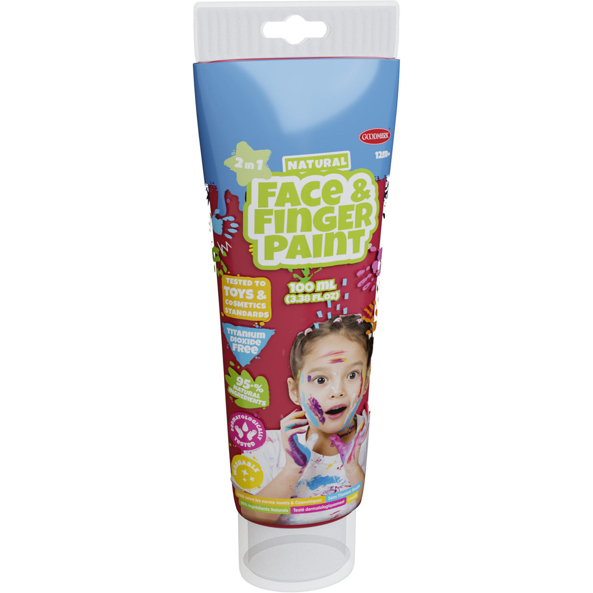 Boti Natural Face Fingerpaint Tube - Red, 100ml