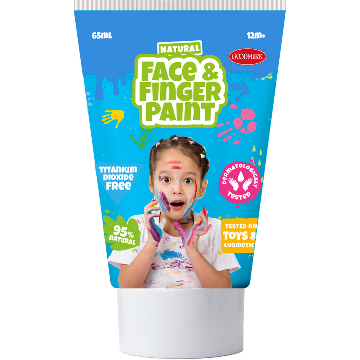 Boti Natural Face FingerPaint Tube - Blå og lyserød, 2x65ml