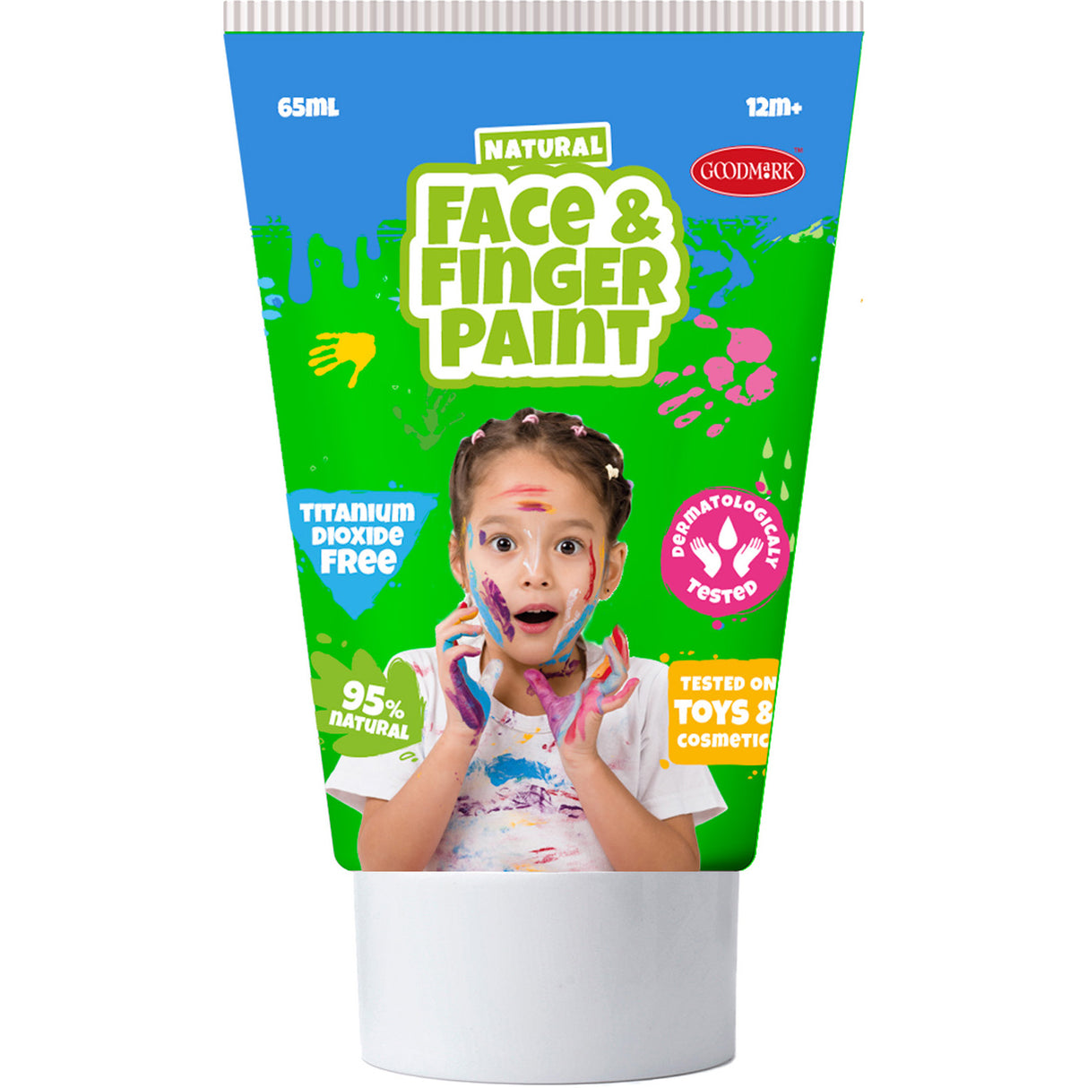 Boti Natural Face Fingerpaint Tube - Green and Geel, 2x65 ml