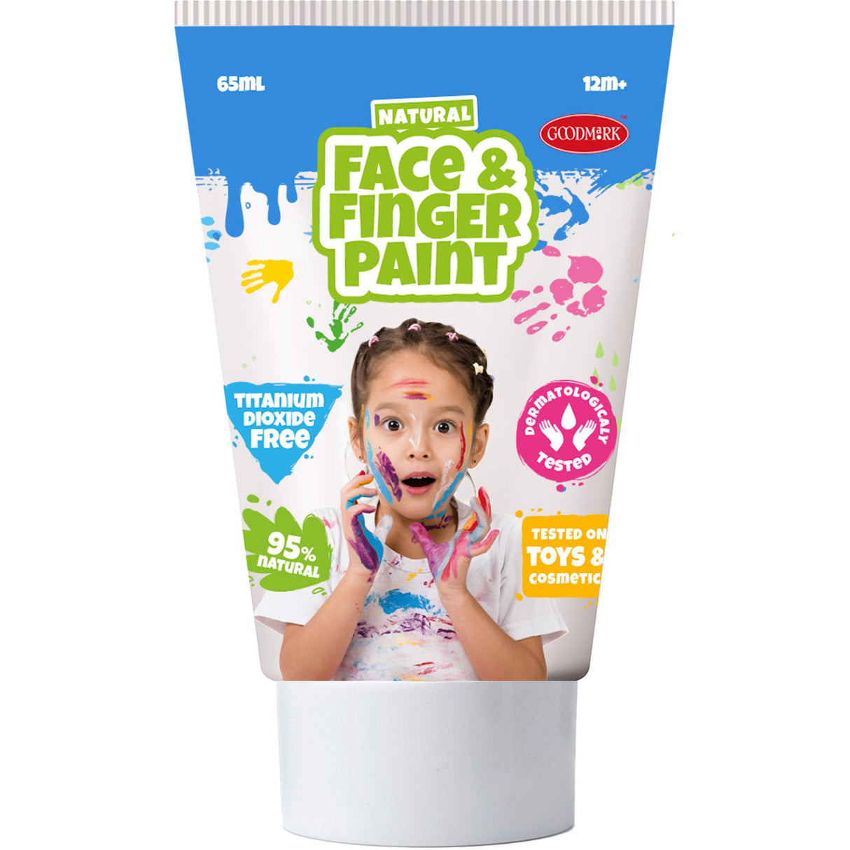 Boti Natural Face FingerPaint Tube - Sort og hvid, 2x65ml