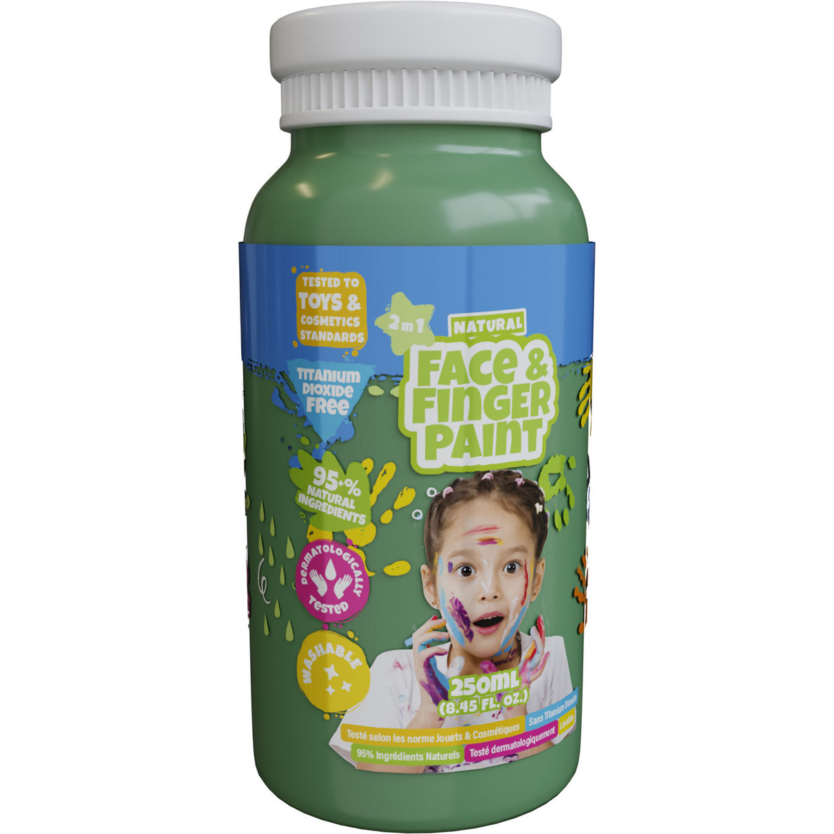 Boti Natural Face FingerPaint steklenica - zelena, 250ml