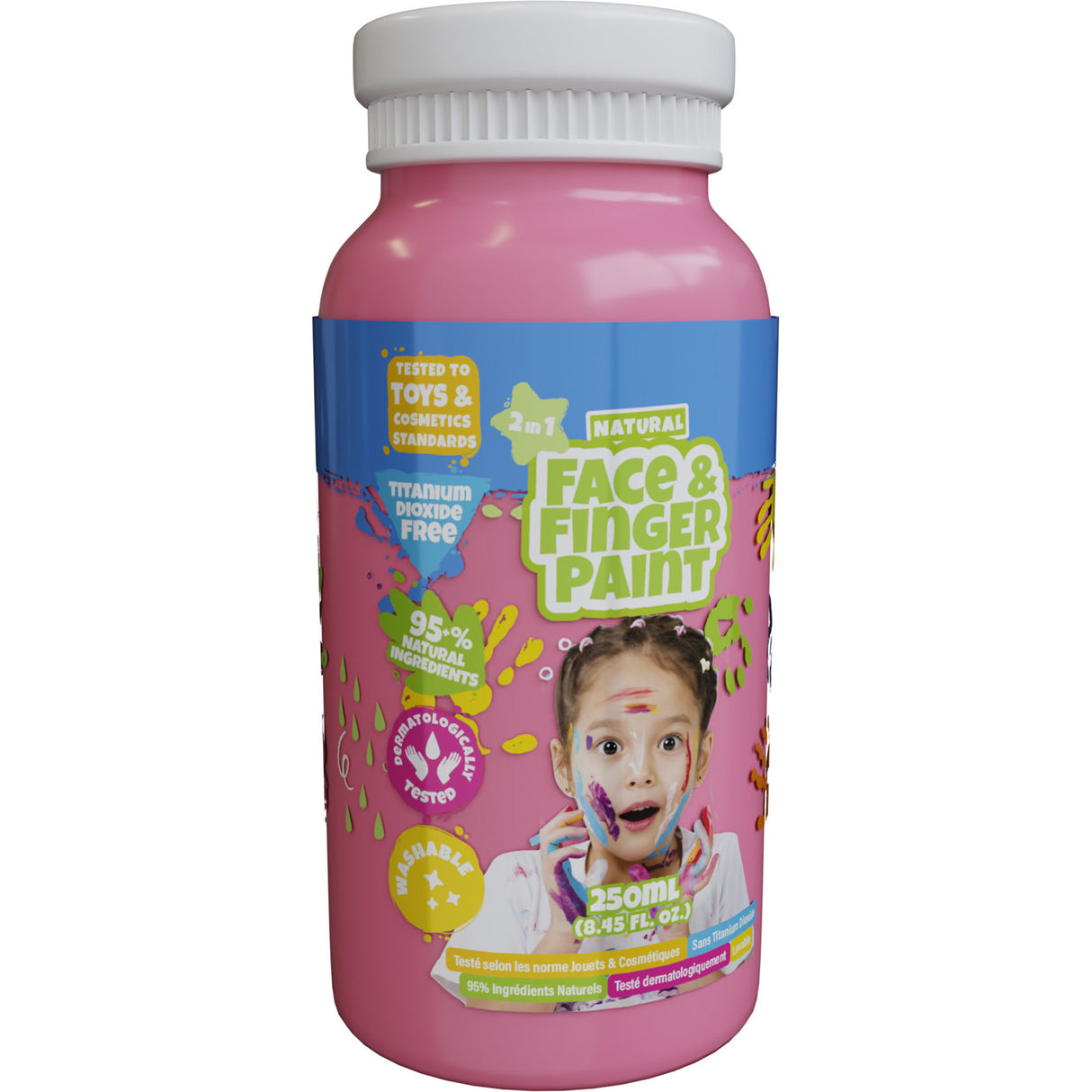 Boti Natural Face Fingerpaint Bottle - rosa, 250 ml