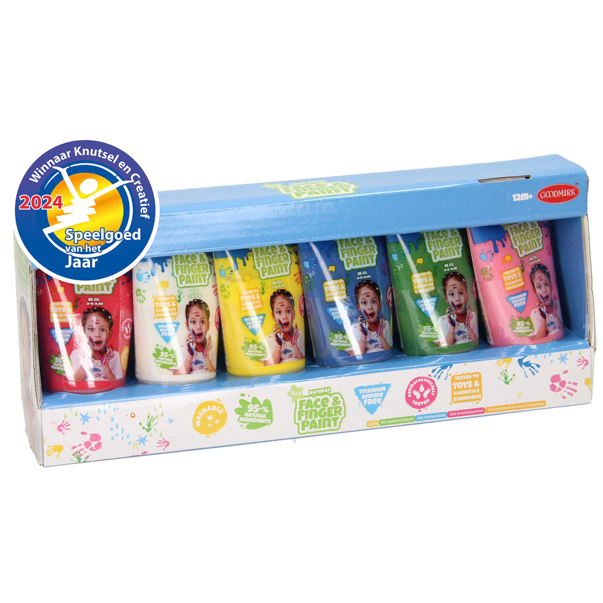 Boti Natural Face Finger Paint Tube - Multi colors, 6x65ml