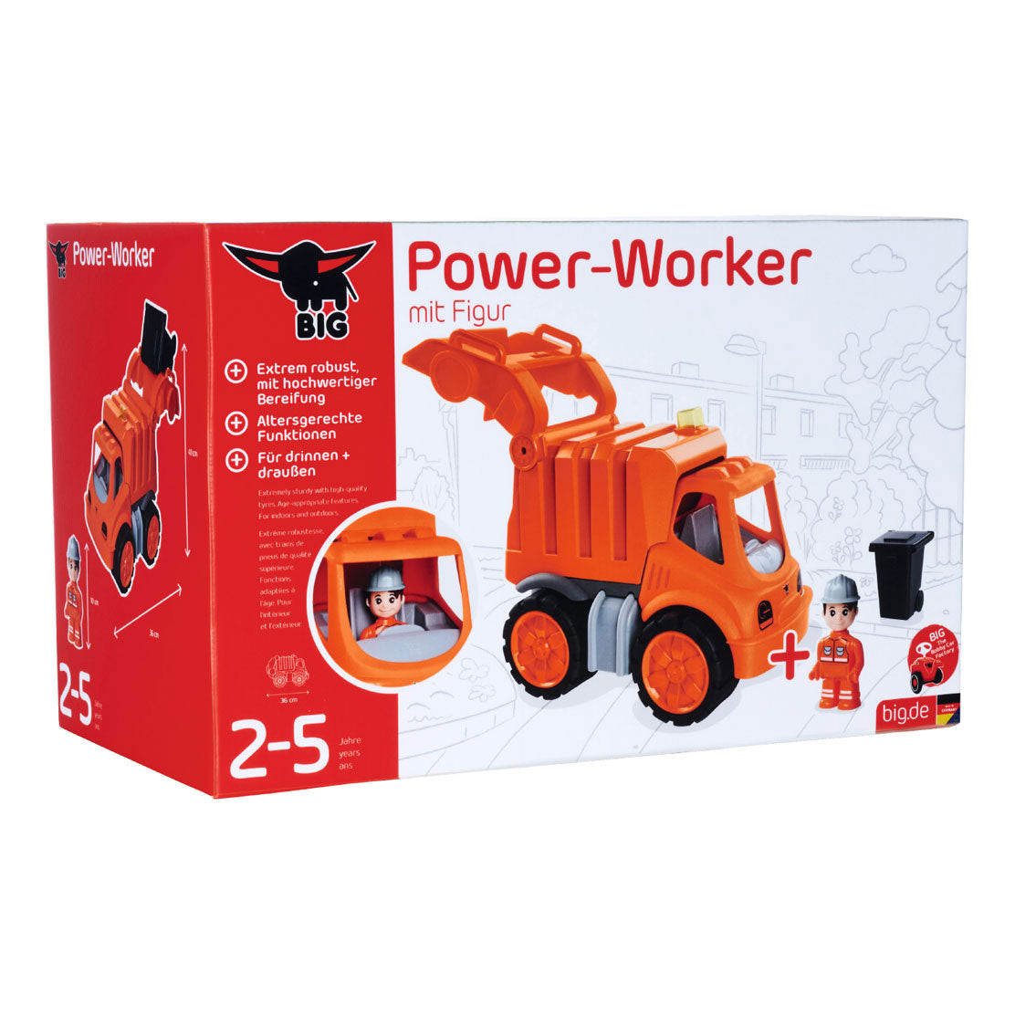 Big Power Worker Midi garbage truck with figure