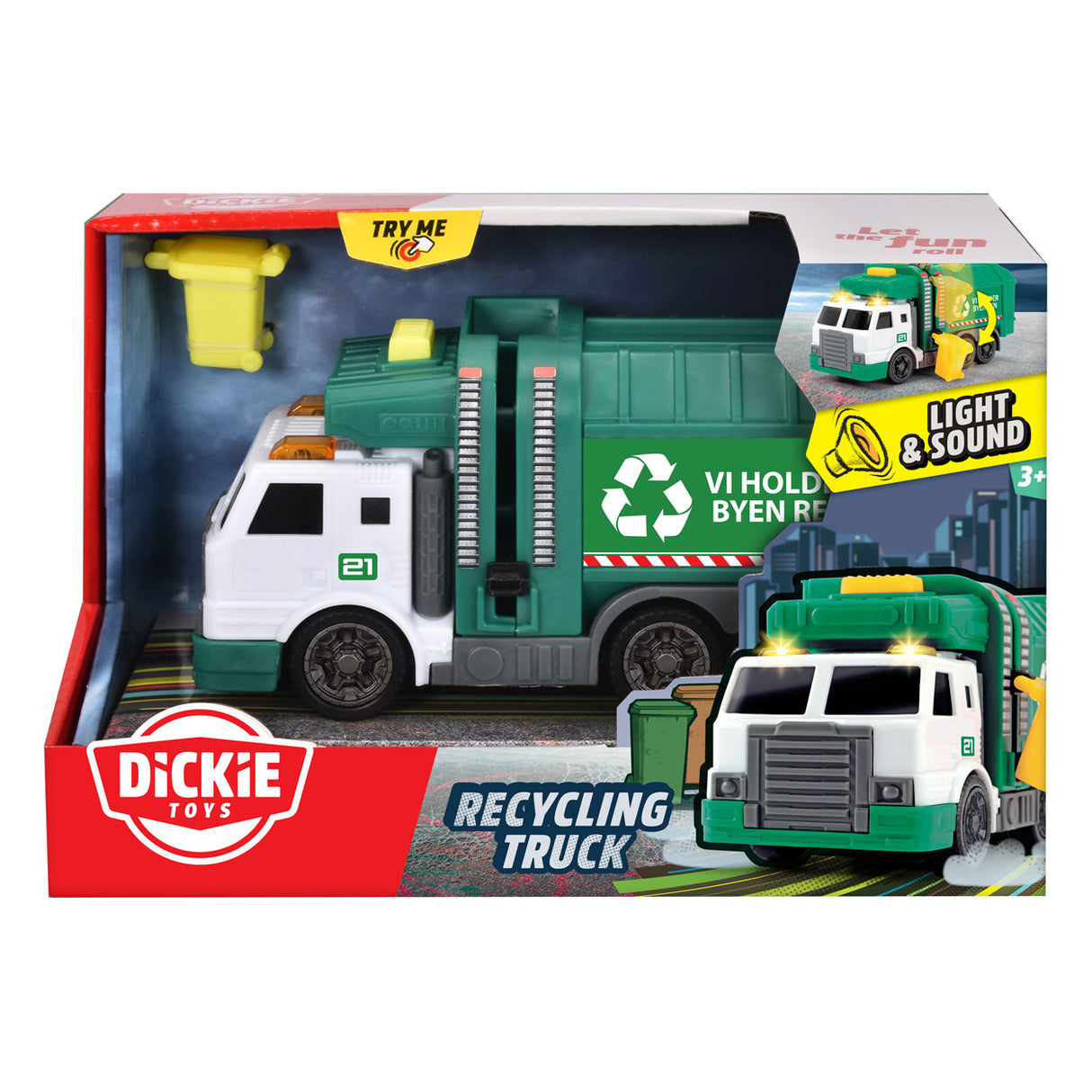 Camion de recyclage Dickie avec lumière et son