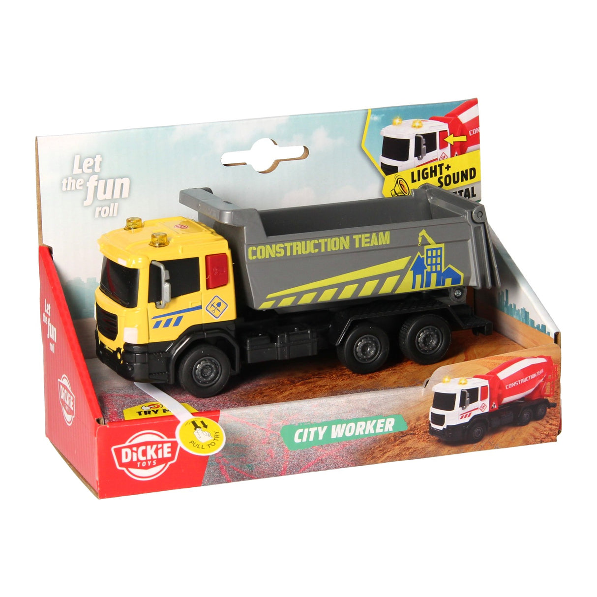 Dickie City Worker Kiepvrachtwagen Yellow