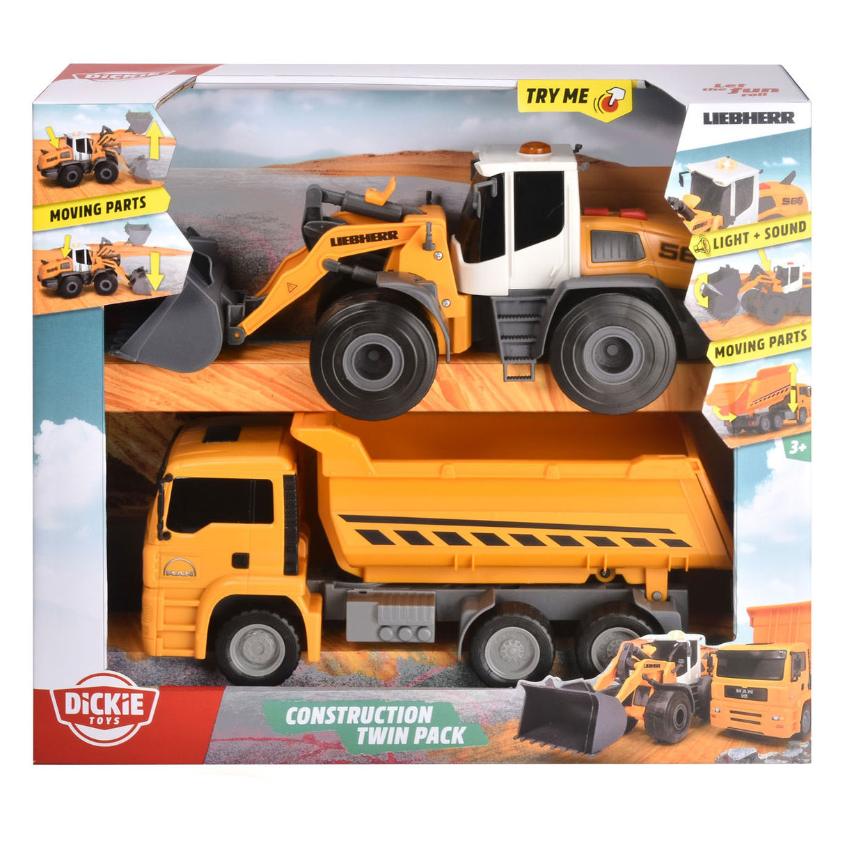 Dickie Construction Vehicles, 2 -Set von 2