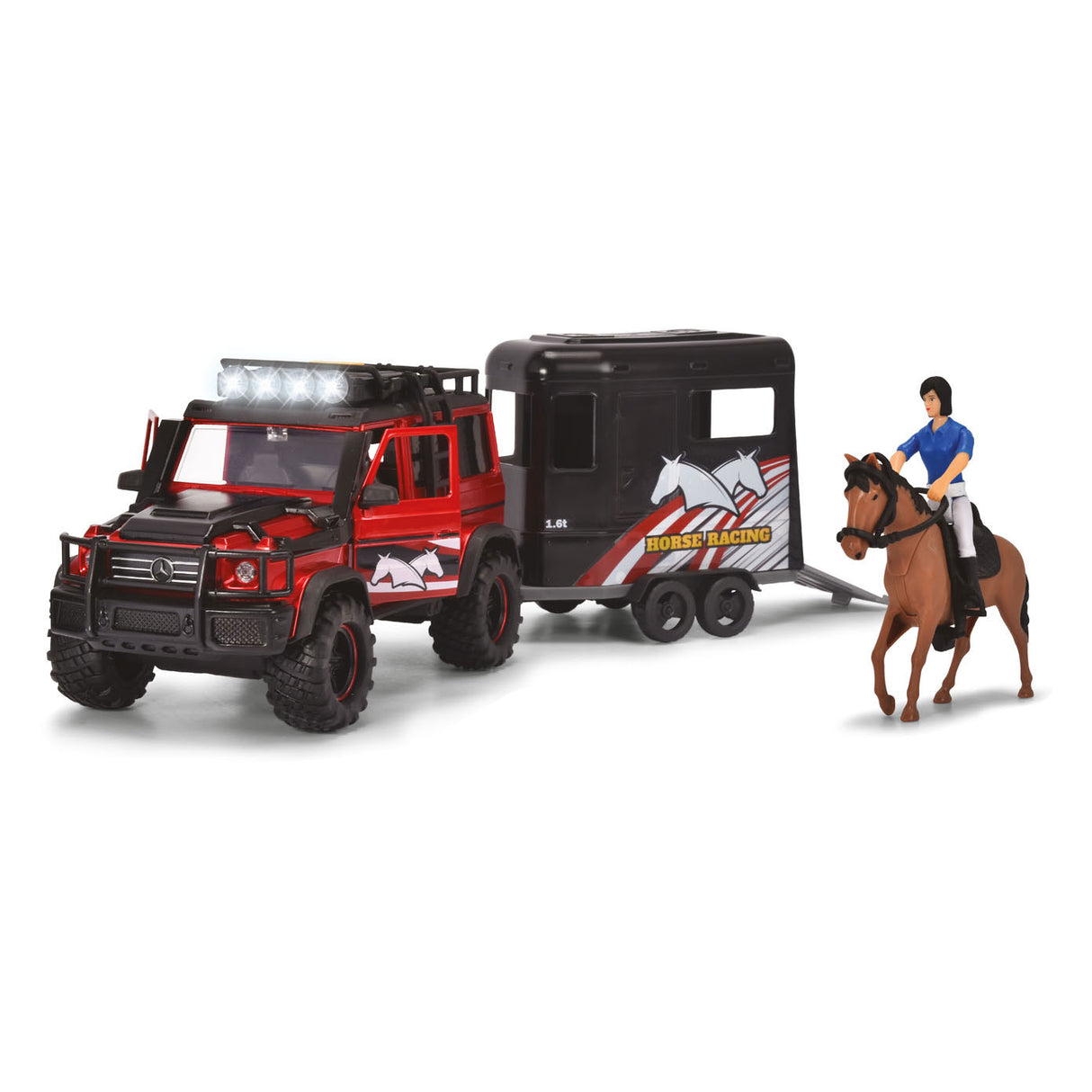 Dickie Jeep with horse trailer play set