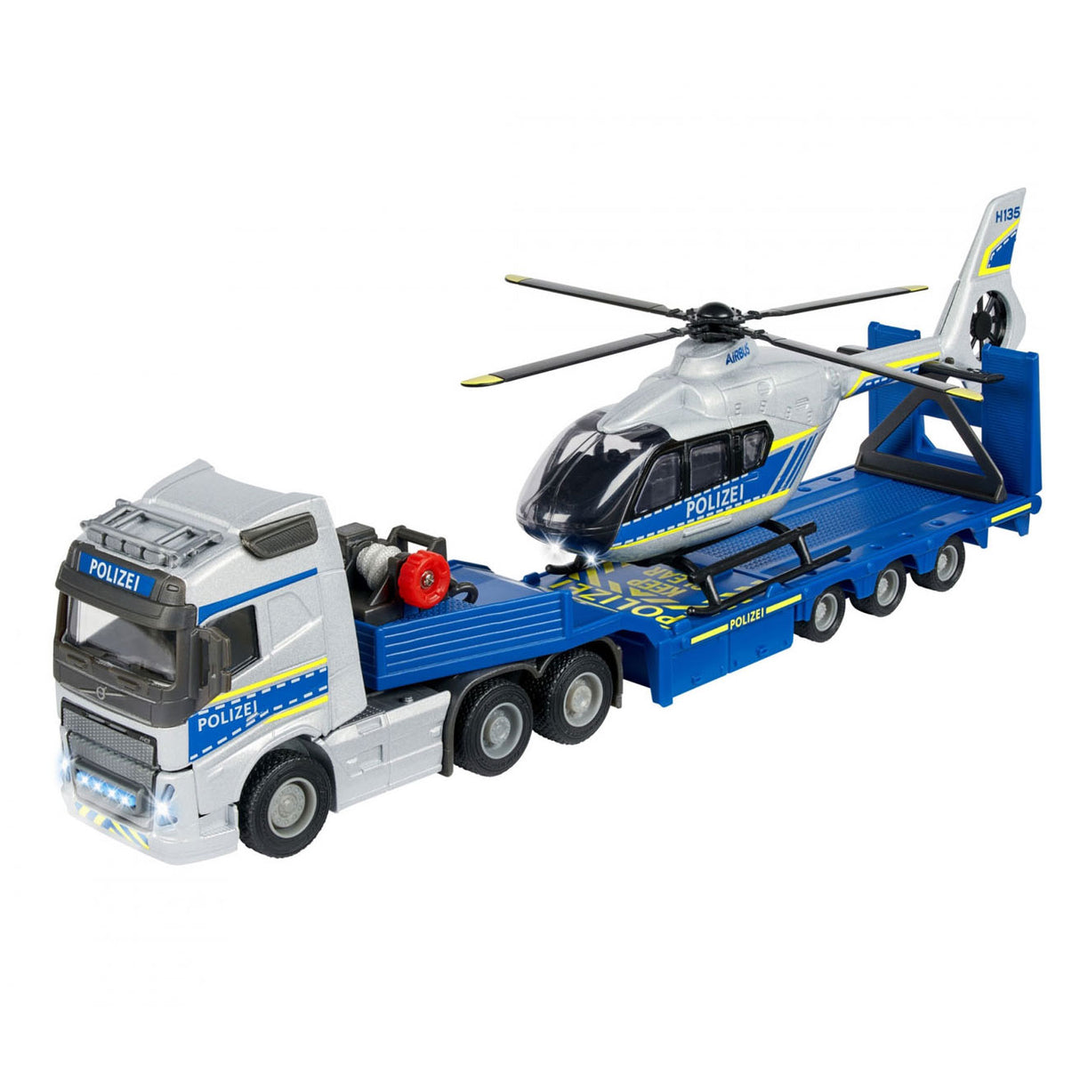 Majorette Volvo truck with helicopter Police