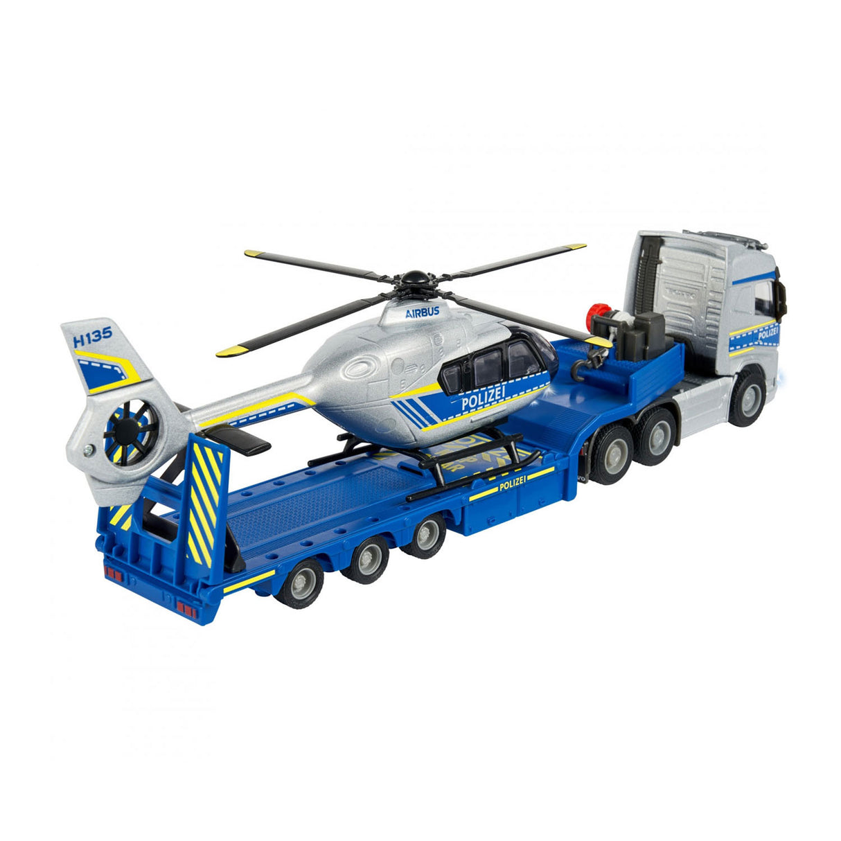 Majorette Volvo truck with helicopter Police