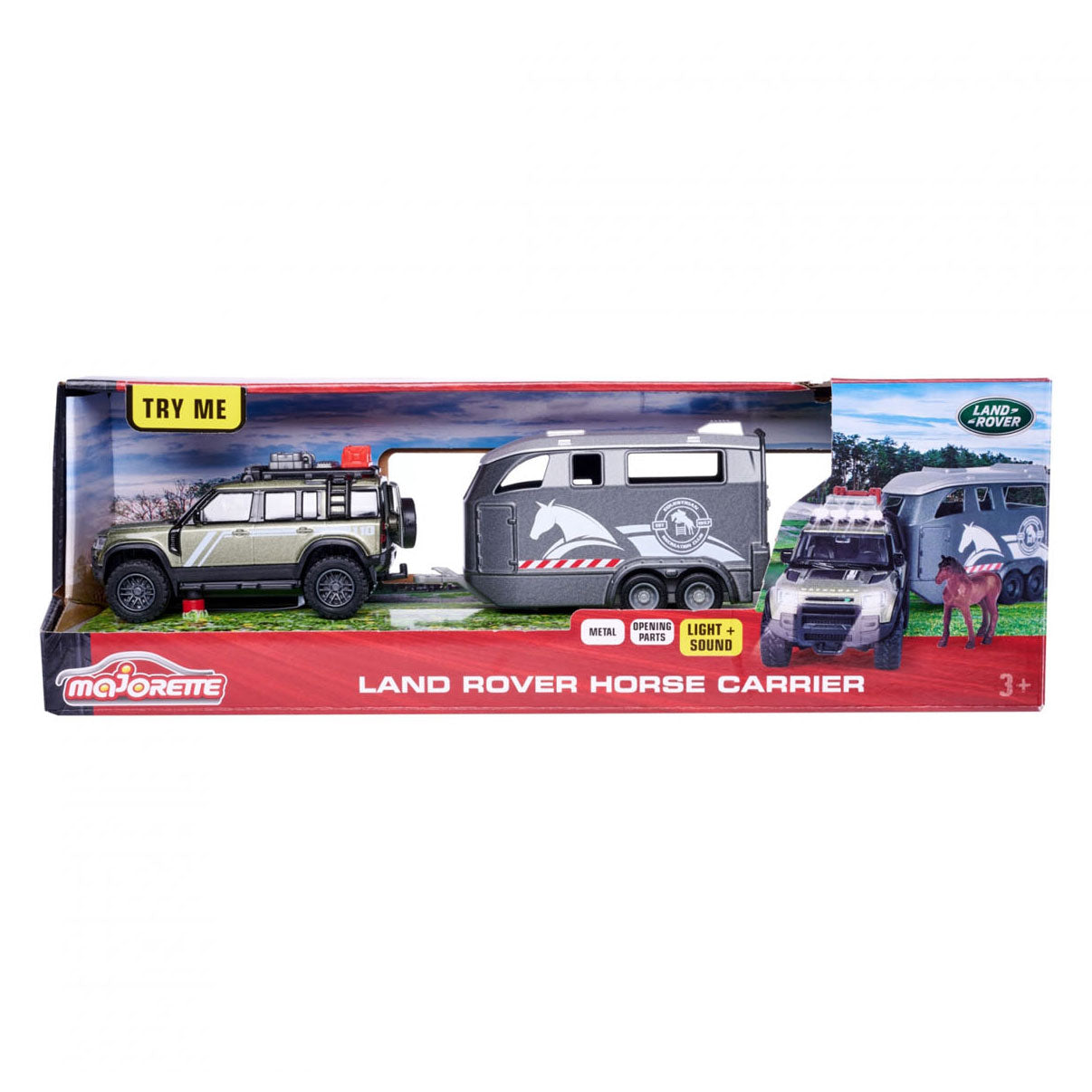 Majorette Land Rover avec remorque de cheval