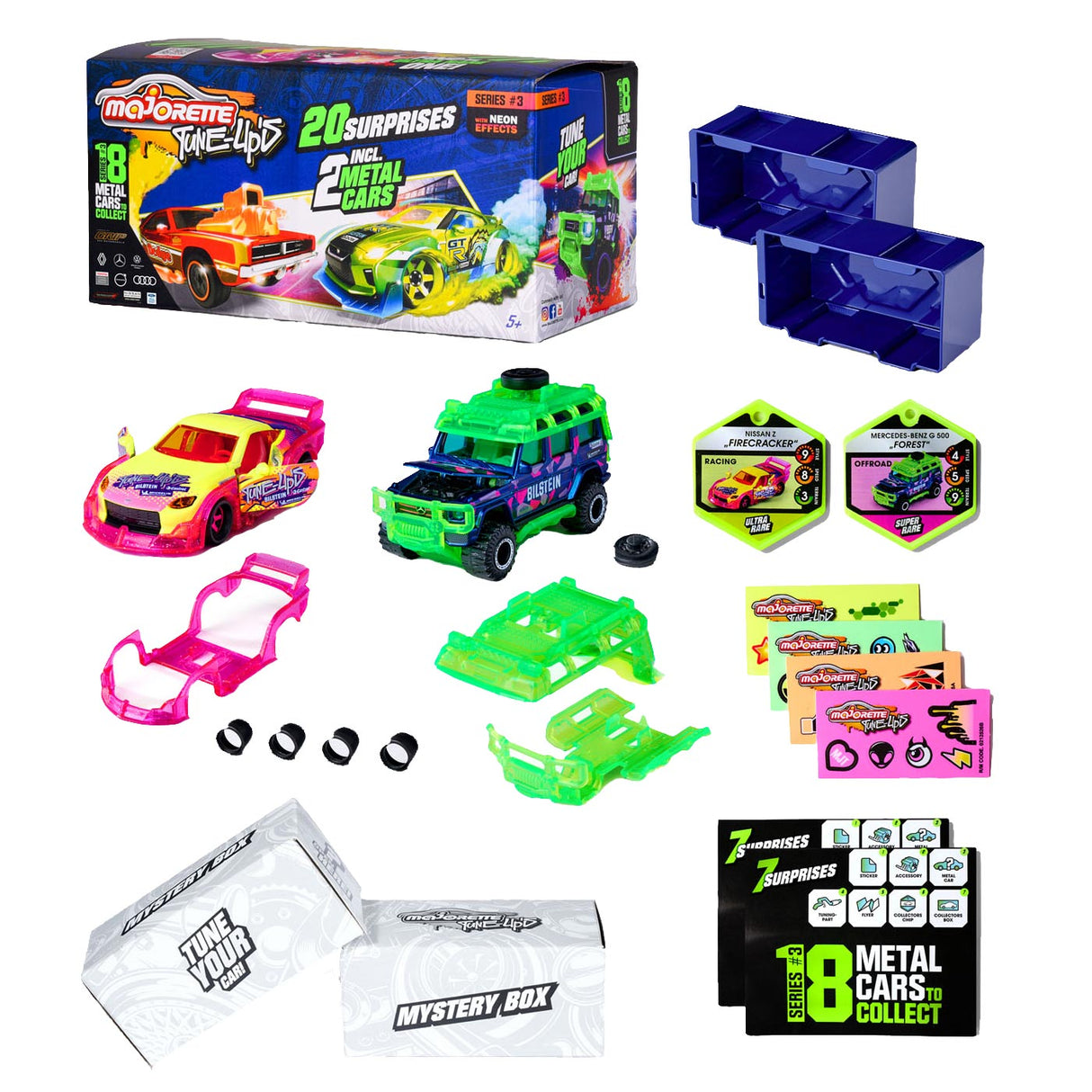 Tune Up's 3 Race cars 20 Surprises, set of 2