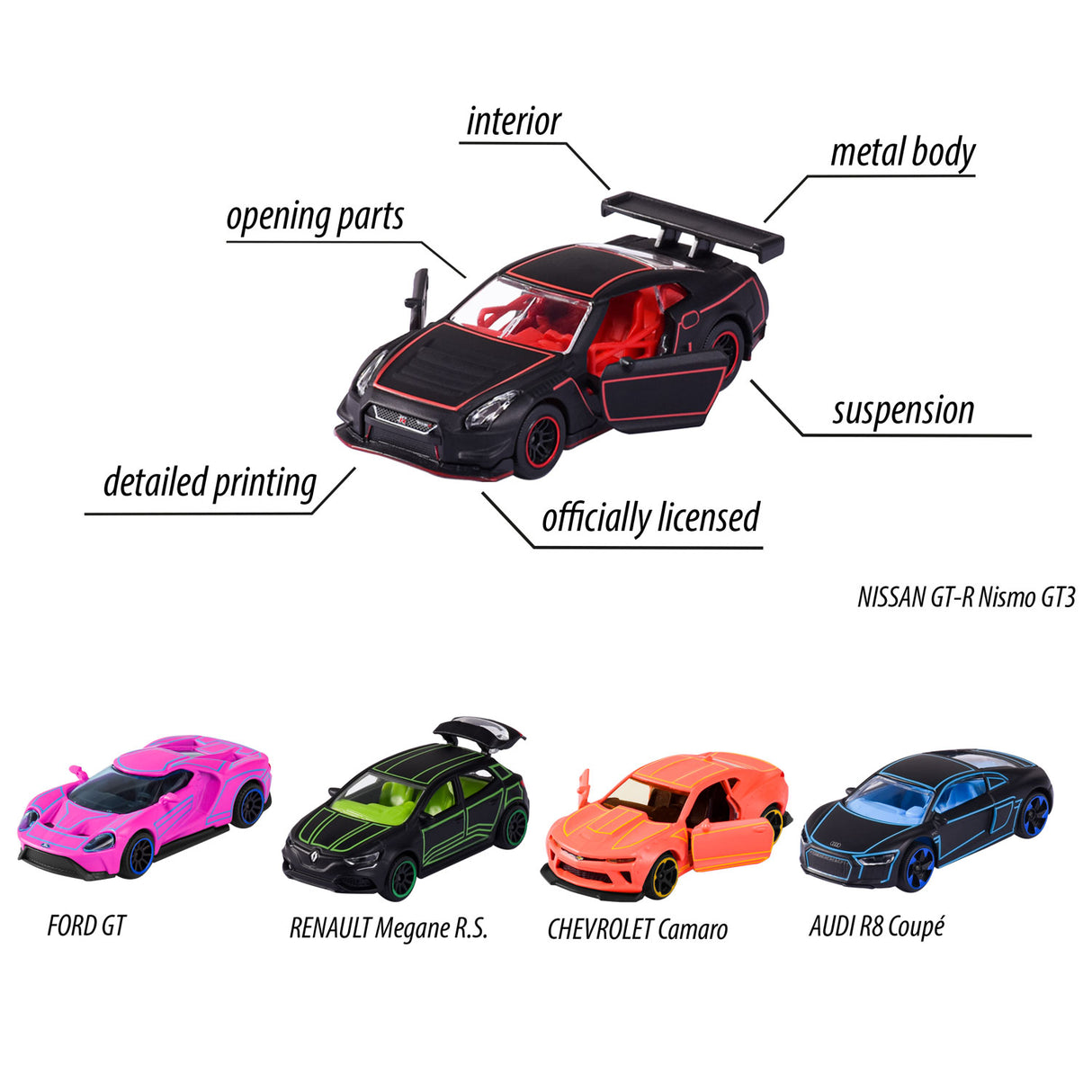 Majorette Light Racers Cars Giftpack, 5 ..