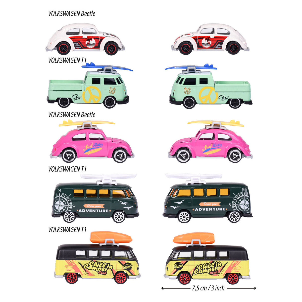 Majorette Volkswagen the Originals Game cars, 5st.