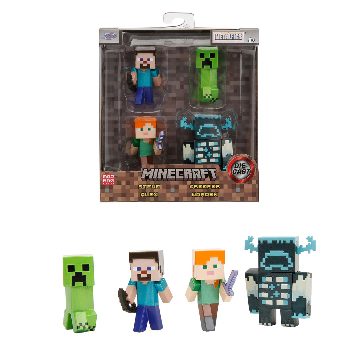 Jada Toys Jada Metalfigs Die-Cast Minecraft-figurer Wave 9, 4st.