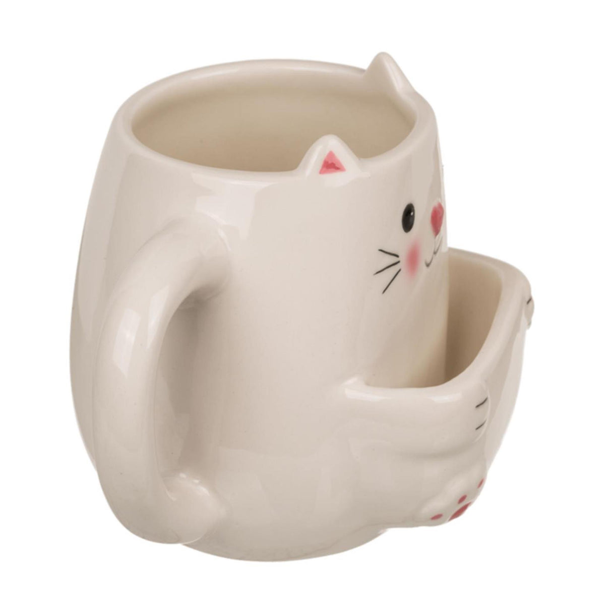 Ootb mug cat with cookie compartment 15x9x12cm 450ml